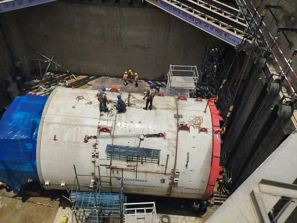 Kanpur Metro: Third TBM Lowered for Underground Construction