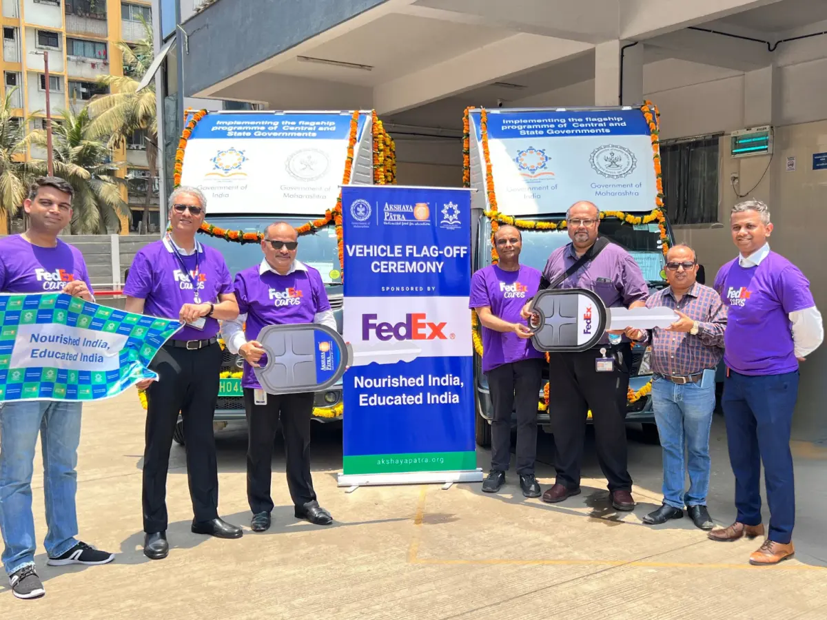 Fedex provides seven EVs to The Akshaya Patra Foundation for efficient mid-day meal distribution Fedex provides seven EVs to The Akshaya Patra Foundation for efficient mid-day meal distribution